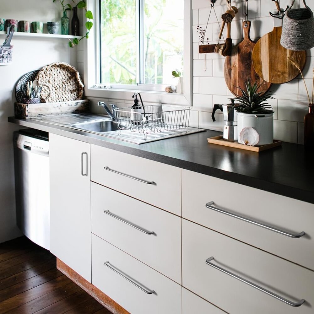 Contemporary Brushed Nickel Cabinet Pulls Silver Handles